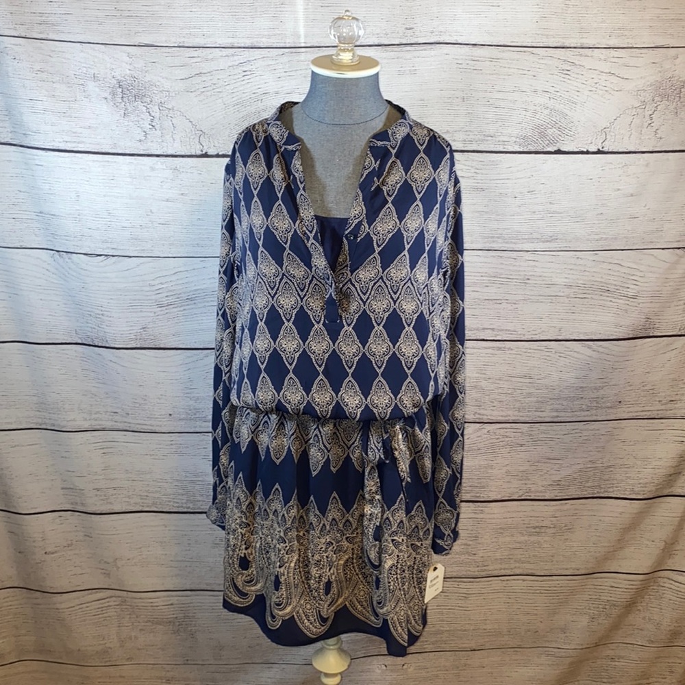 Caslon Navy Blue Print Dress
